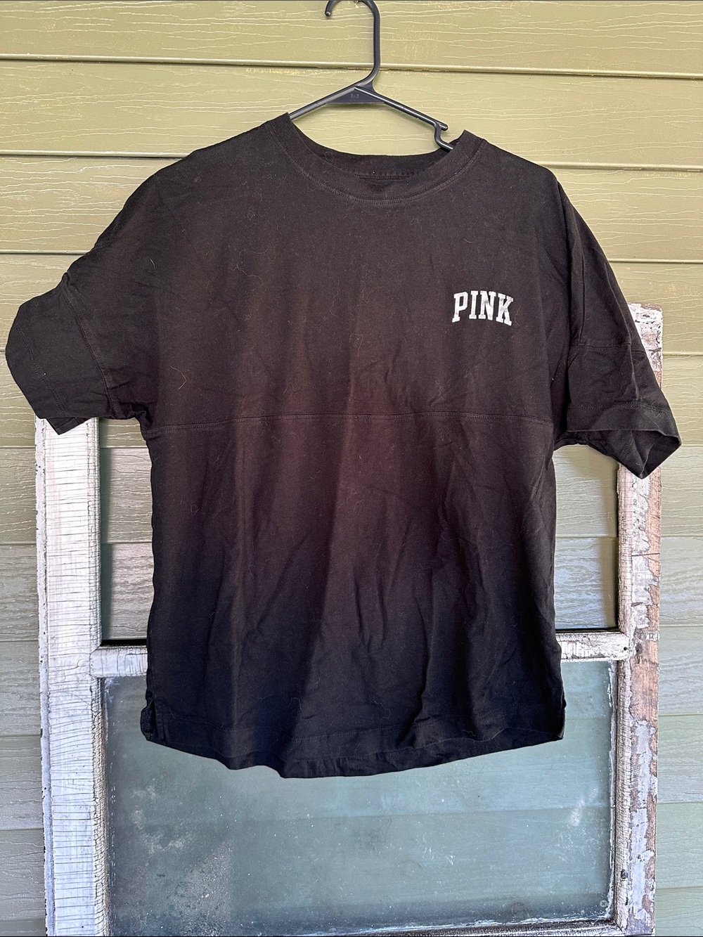 PINK Black Logo Tee